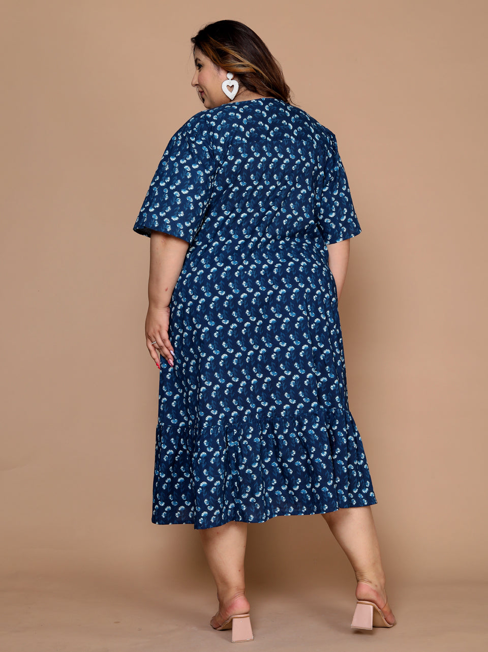 Plus Size Navy Midi Dress