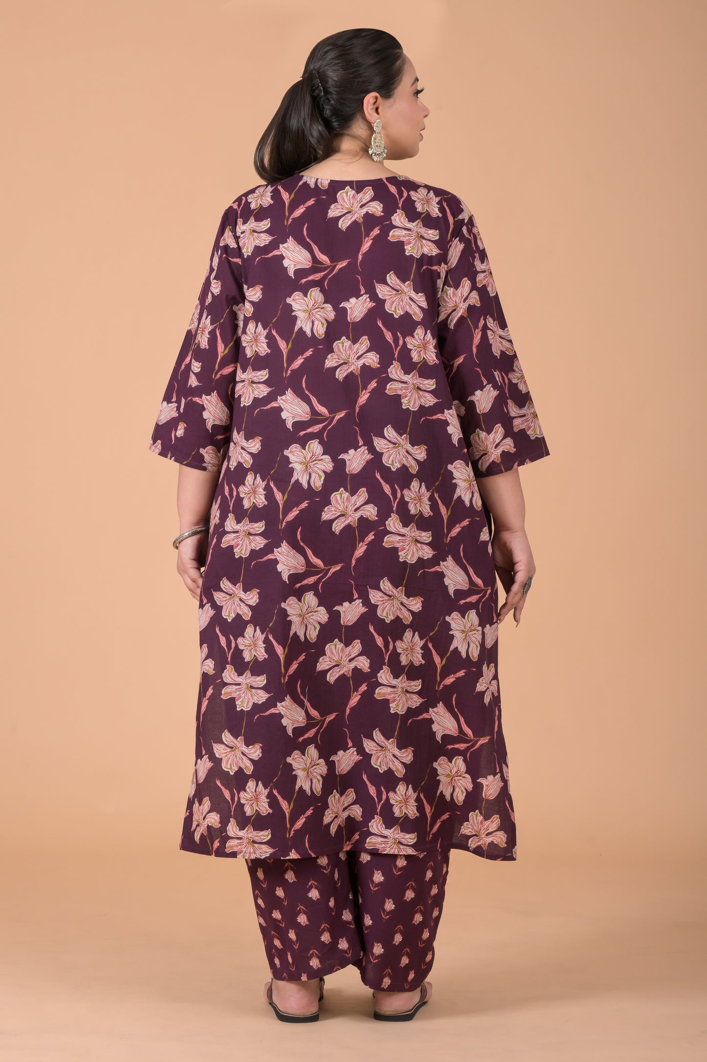 Wine 3pc set kurti