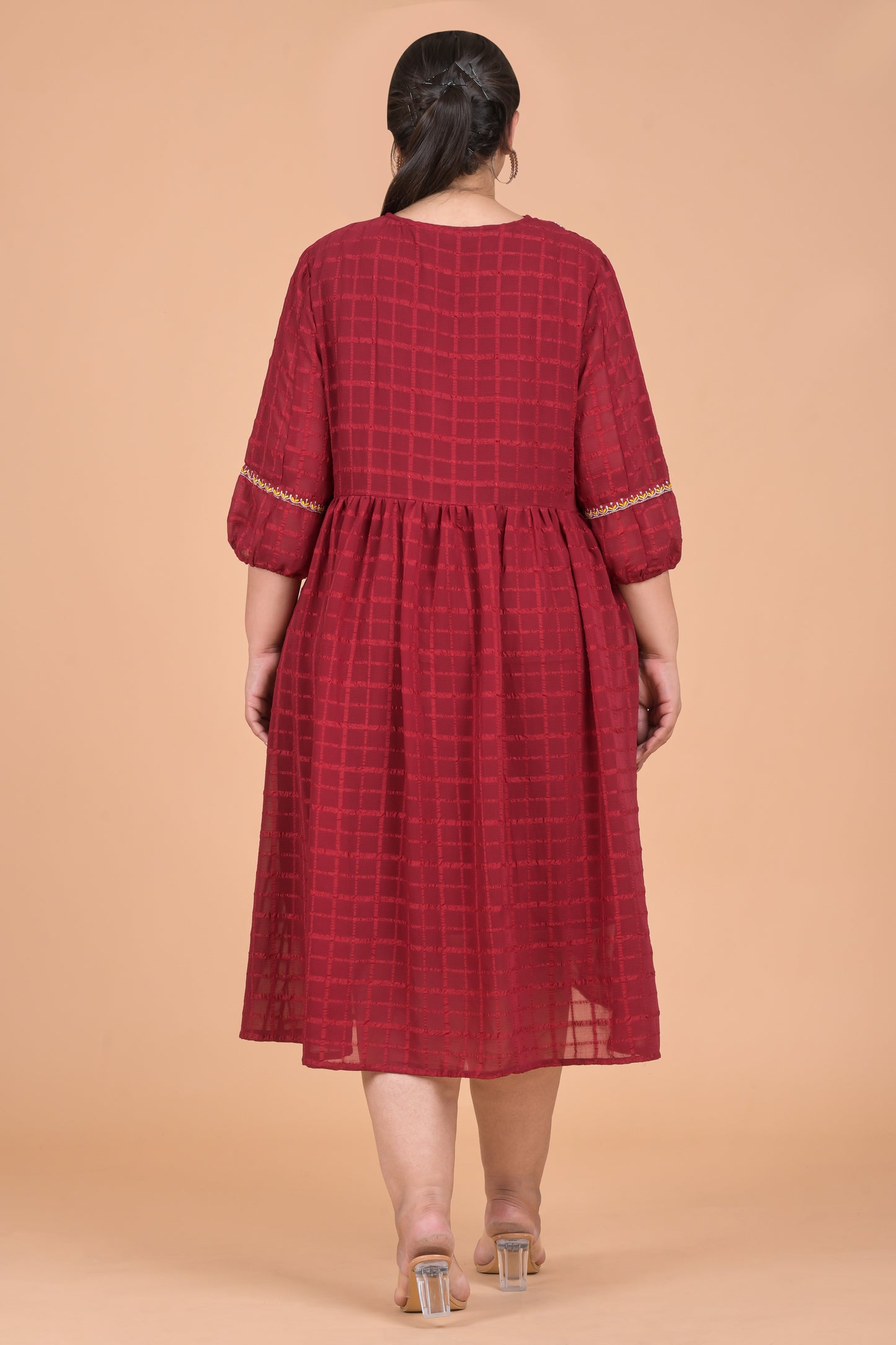 Maroon Midi Dress