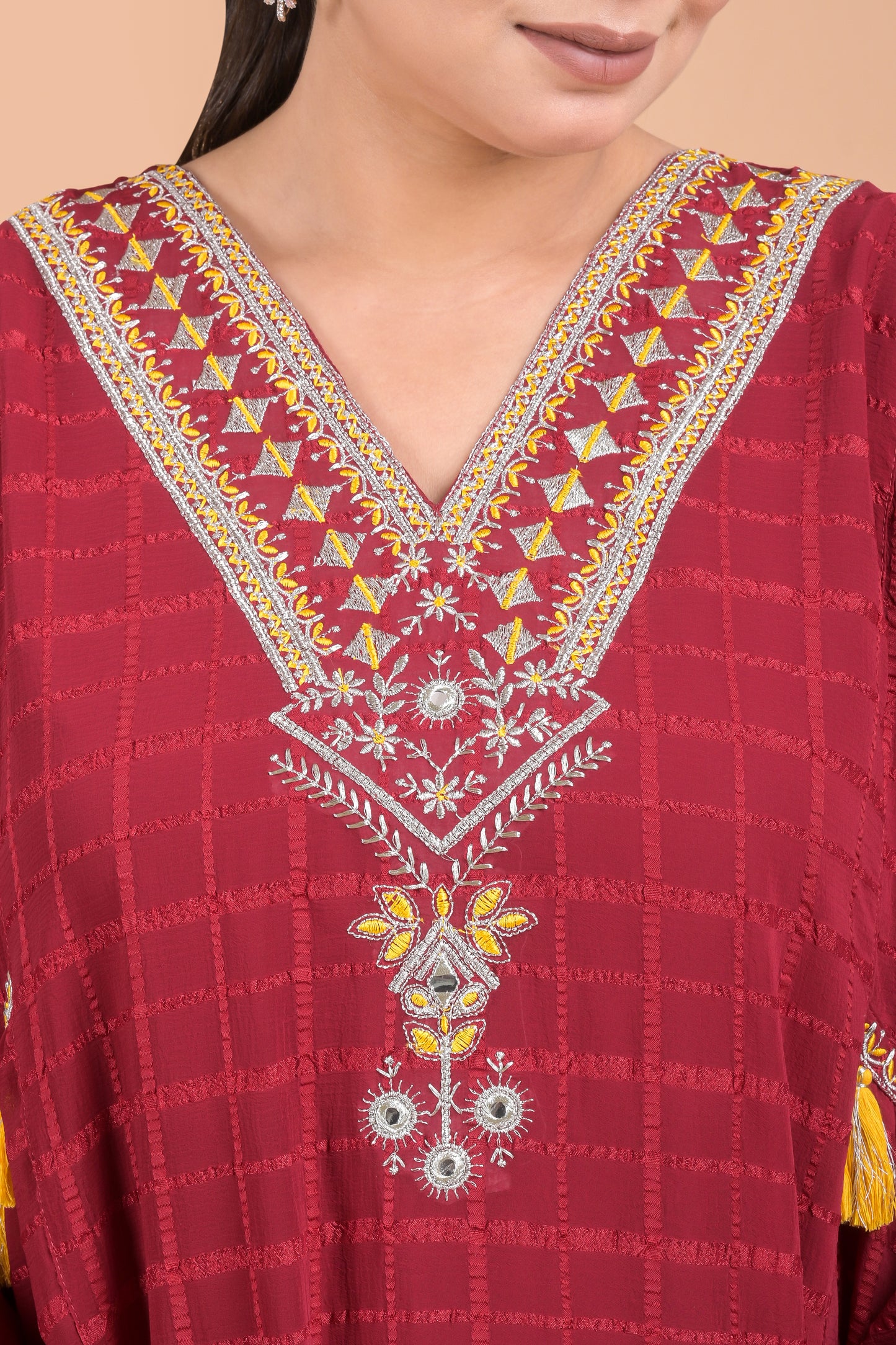 Maroon Midi Dress