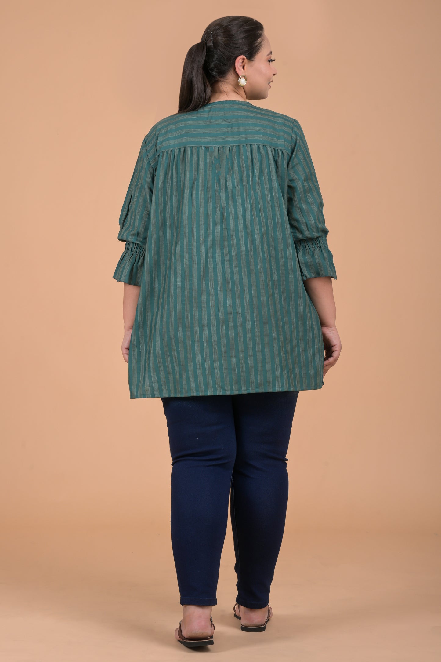 Plus Size Women Green Top Kurta