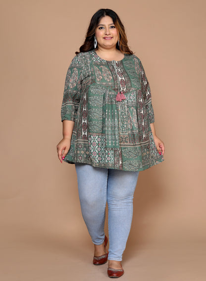 Plus Size Women Top ( Green )