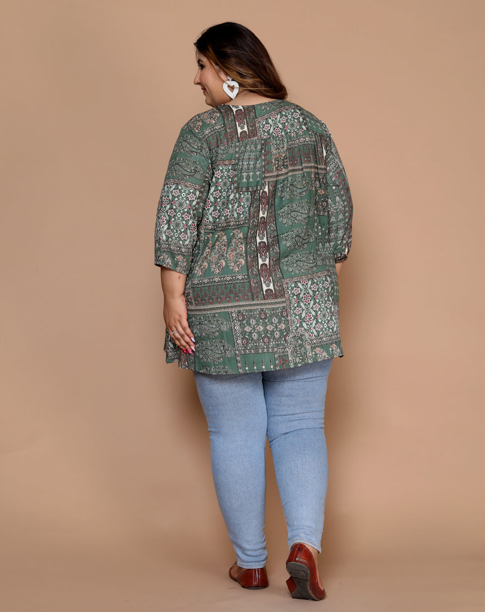 Plus Size Women Top ( Green )