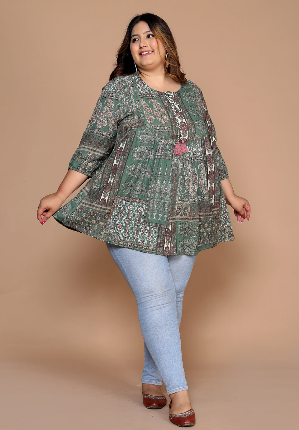 Plus Size Women Top ( Green )