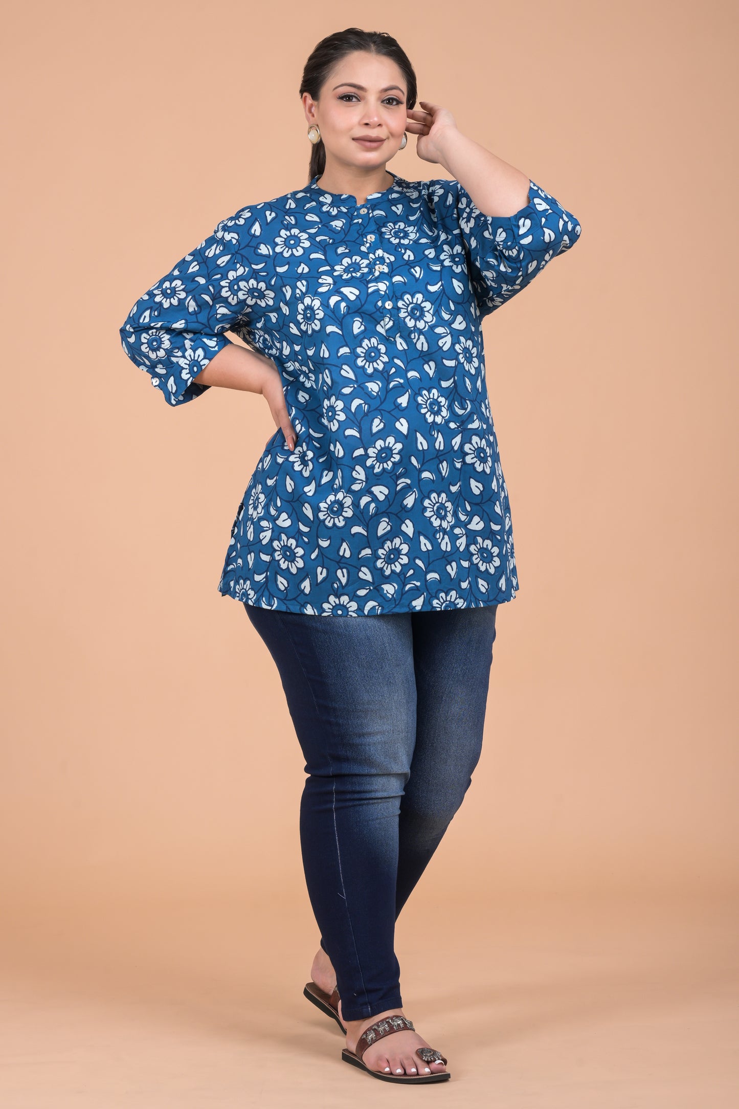 Plus Size Indigo Kurta