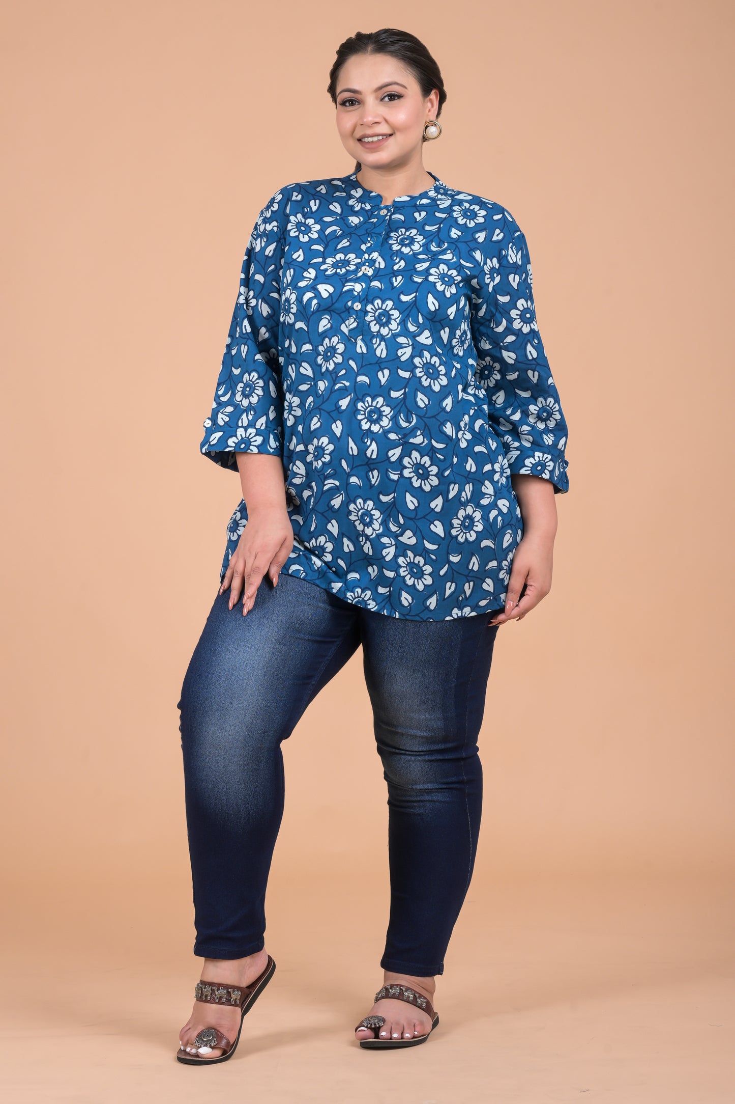 Plus Size Indigo Kurta