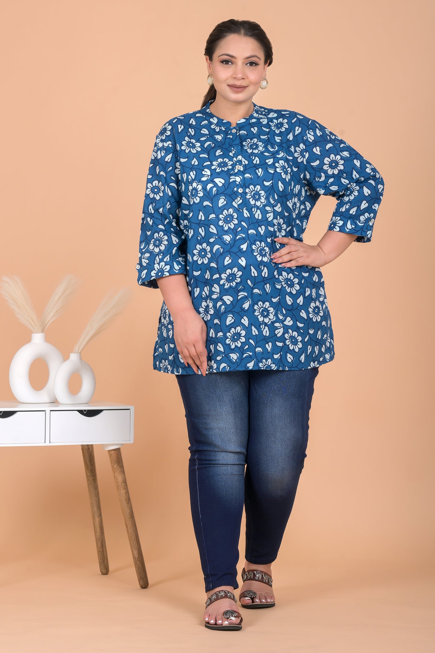 Plus Size Indigo Kurta