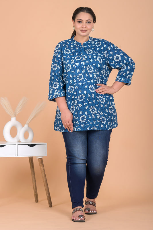 Plus Size Indigo Kurta